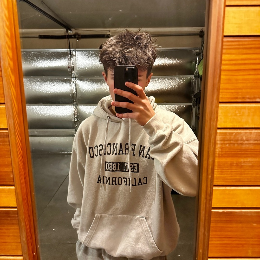 CO Cream Sweatshirt with Text Design